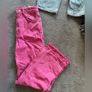 Pink Zara Wide leg jeans